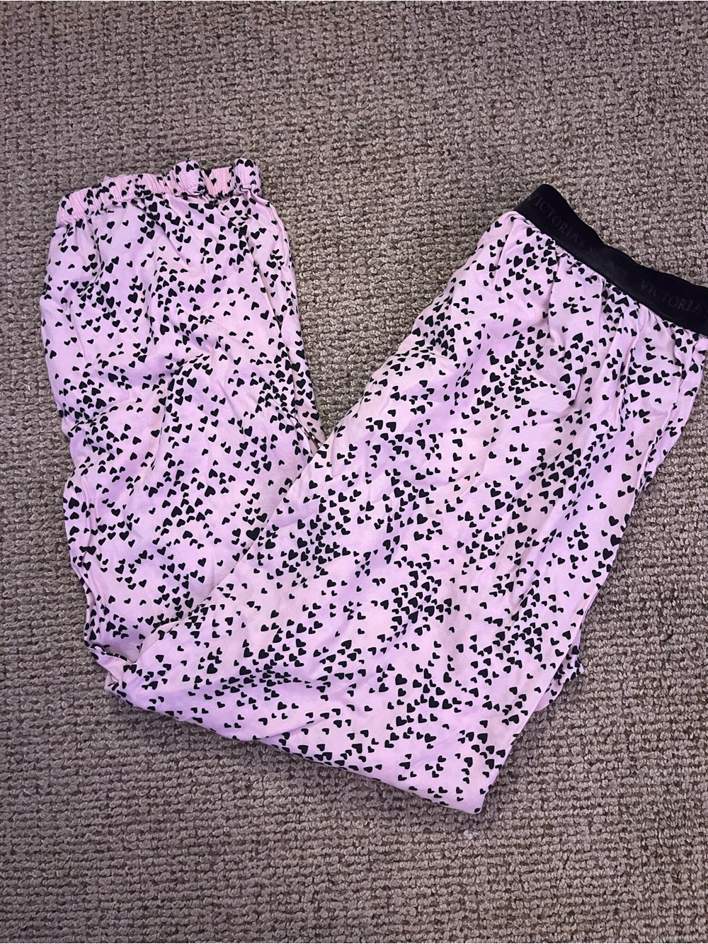 Victoria's Secret Light Pink Heart-Print Pajama Set
